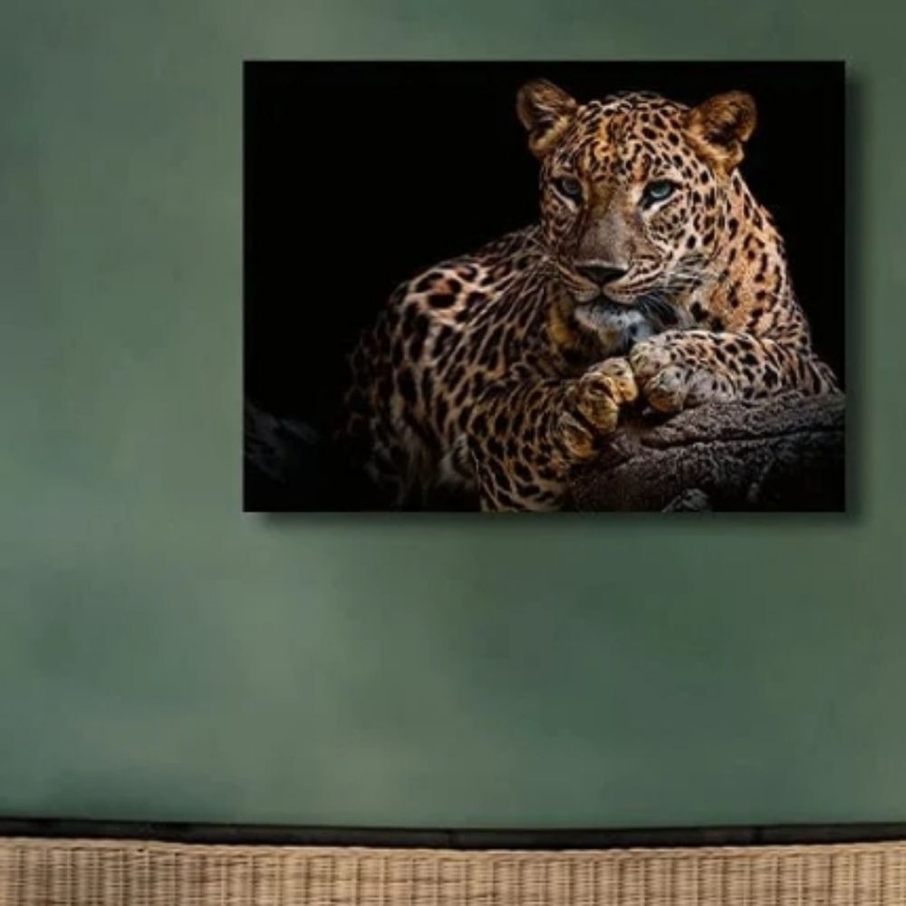 At Home Leopord Print Canvas Wall Decor